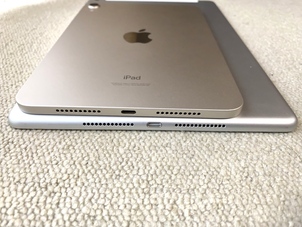 iPad mini（第6世代）とiPad（第9世代） 厚み比較